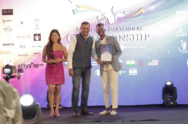 Receiving the National Bartenders Championship Award